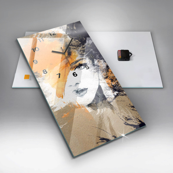 Vertikálne hodiny Abstraktný ženský portrét