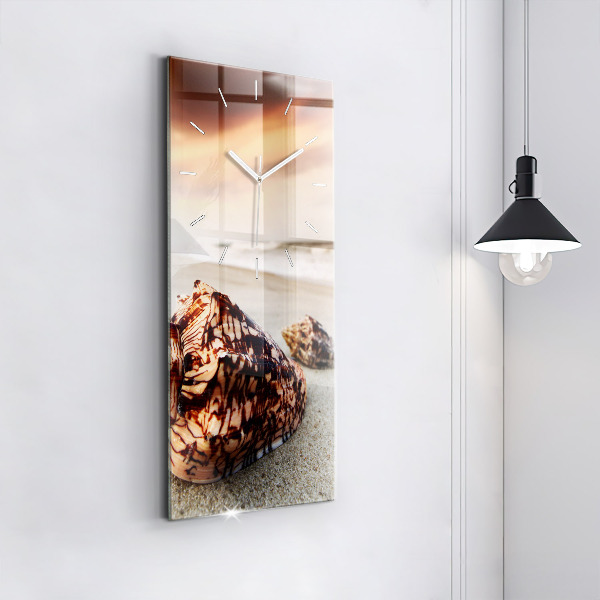Vertikálne hodiny Mušle na pláži