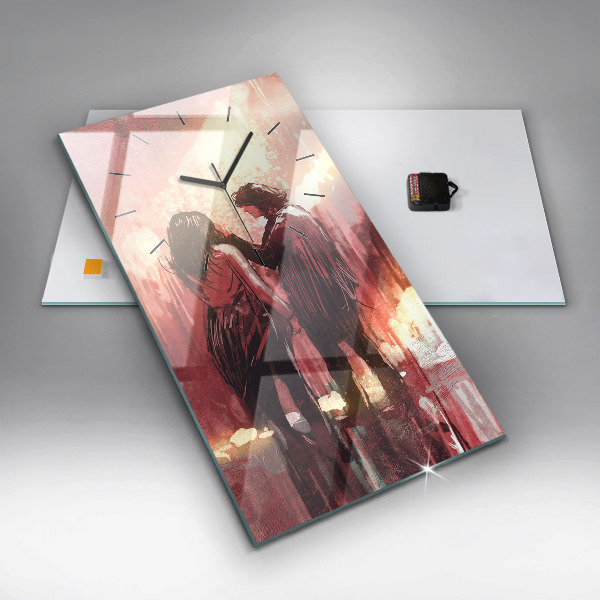 Vertikálne hodiny Mladý pár v láske