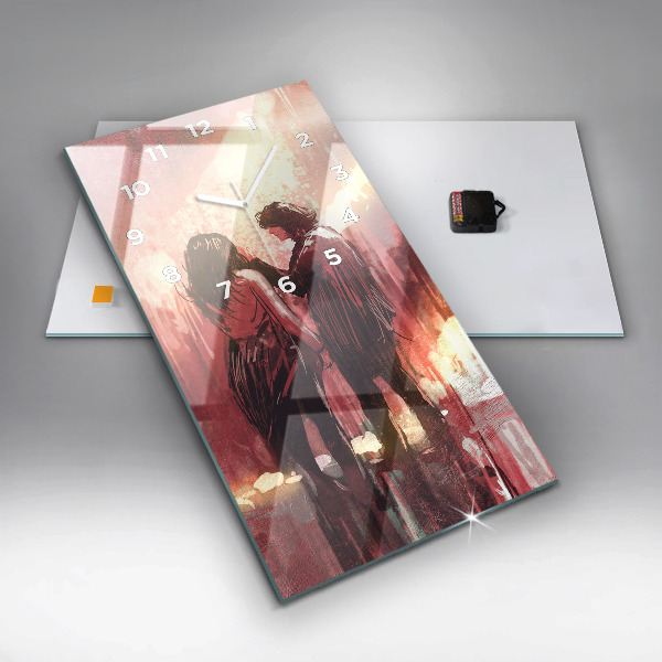 Vertikálne hodiny Mladý pár v láske