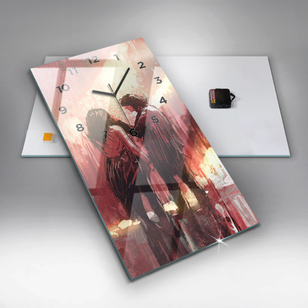 Vertikálne hodiny Mladý pár v láske