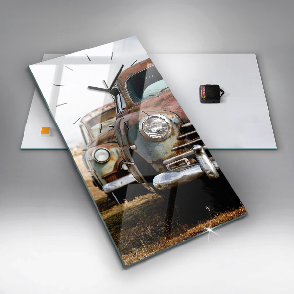 Vertikálne hodiny Staré autá