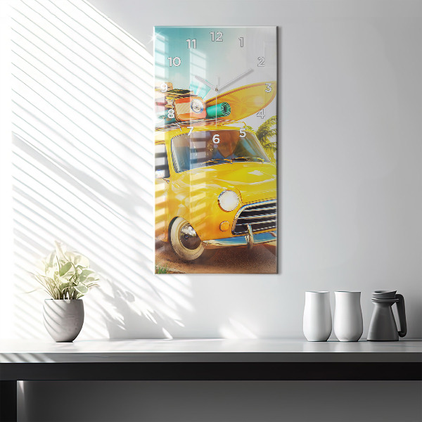Vertikálne hodiny Auto so surfom