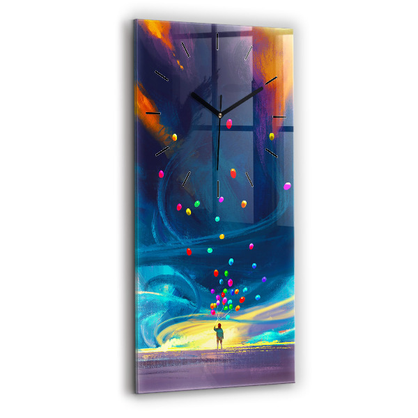 Vertikálne hodiny Dieťa a balóny