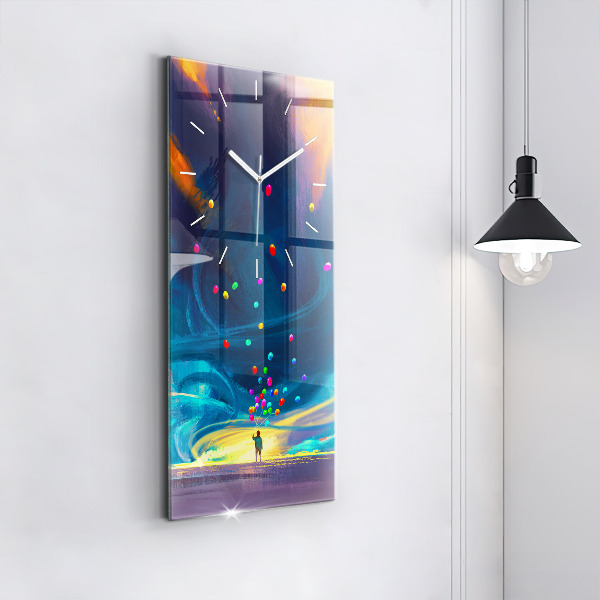 Vertikálne hodiny Dieťa a balóny