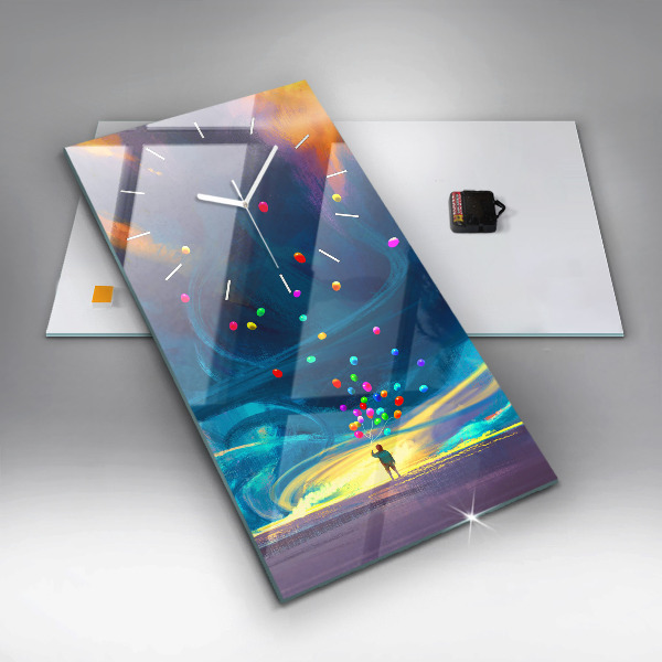 Vertikálne hodiny Dieťa a balóny