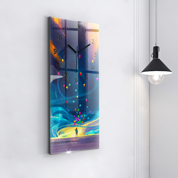 Vertikálne hodiny Dieťa a balóny