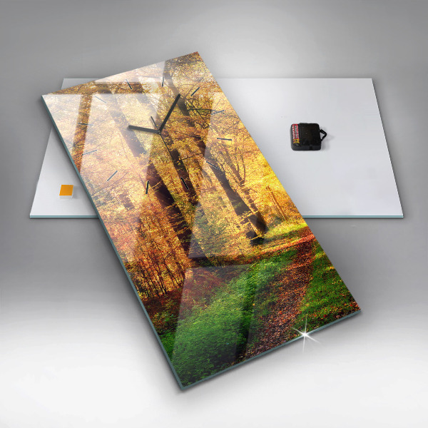 Vertikálne hodiny Jesenná lesná scenéria