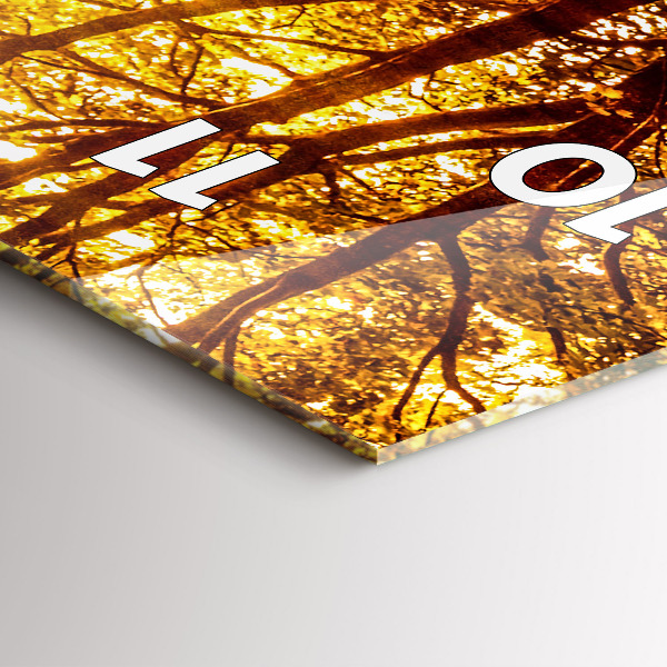 Vertikálne hodiny Lesná krajina na slnku