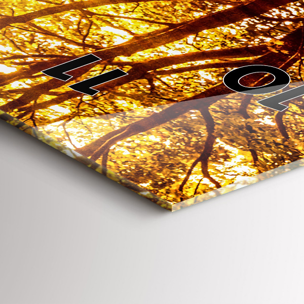 Vertikálne hodiny Lesná krajina na slnku