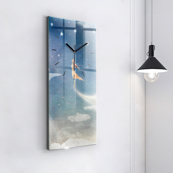Vertikálne hodiny Dievča na Mesiaci