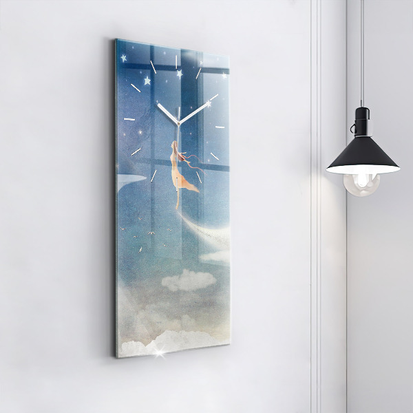 Vertikálne hodiny Dievča na Mesiaci
