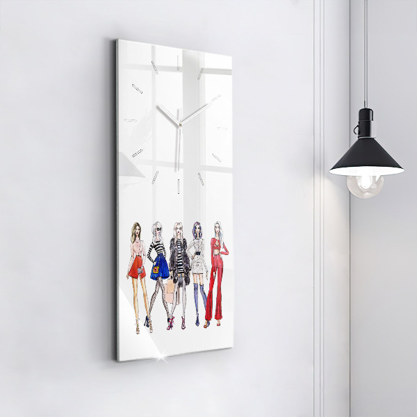 Vertikálne hodiny Módne dievčatá
