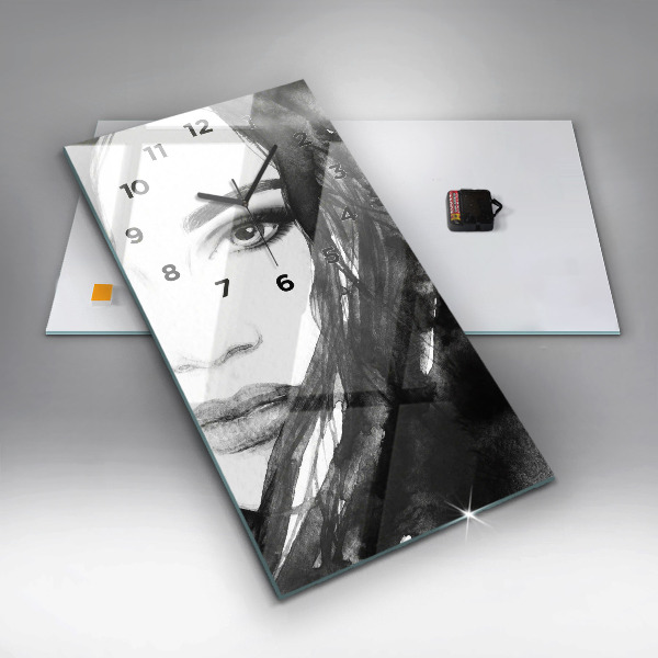 Vertikálne hodiny Portrét ženy