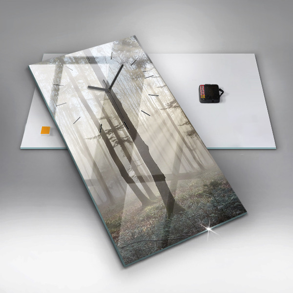 Vertikálne hodiny Les v hmle