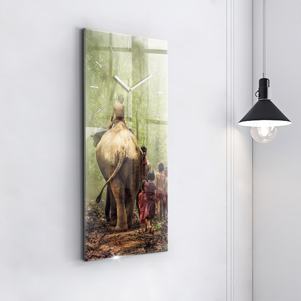 Vertikálne hodiny Deti vedú slona