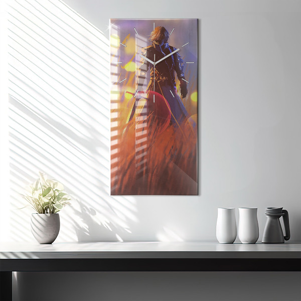 Vertikálne hodiny Rytier s mečom