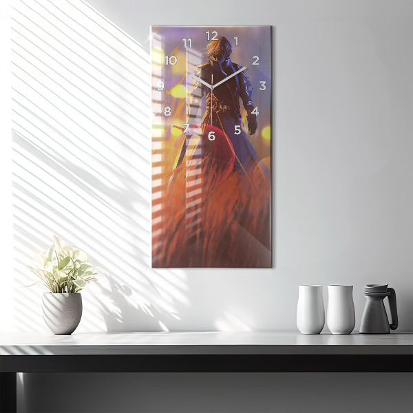 Vertikálne hodiny Rytier s mečom