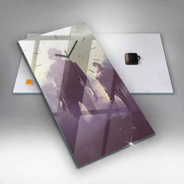 Vertikálne hodiny Zombie v noci - halloween