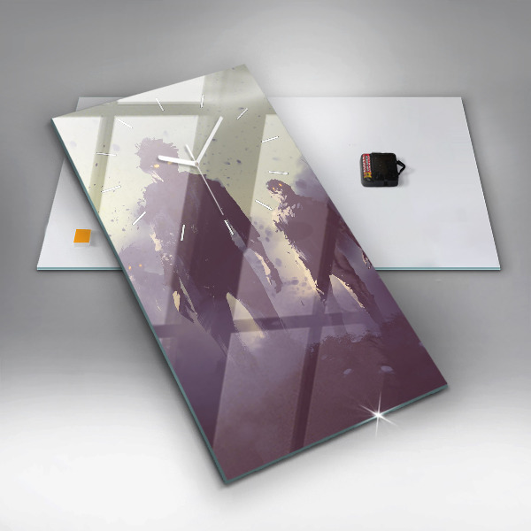 Vertikálne hodiny Zombie v noci - halloween