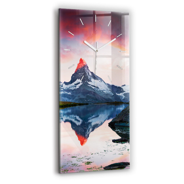 Vertikálne hodiny Jazero Stellisee Matterhorn