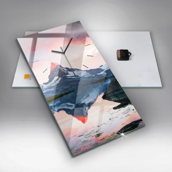 Vertikálne hodiny Jazero Stellisee Matterhorn