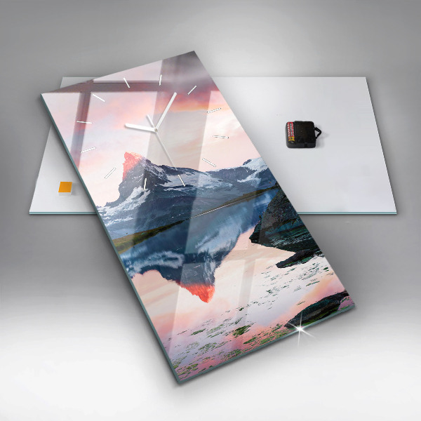 Vertikálne hodiny Jazero Stellisee Matterhorn