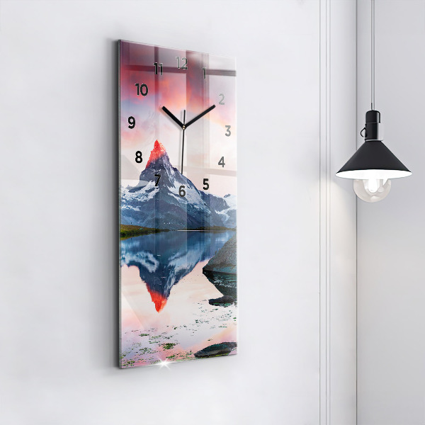 Vertikálne hodiny Jazero Stellisee Matterhorn