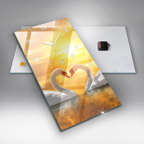Vertikálne hodiny Zamilované labute