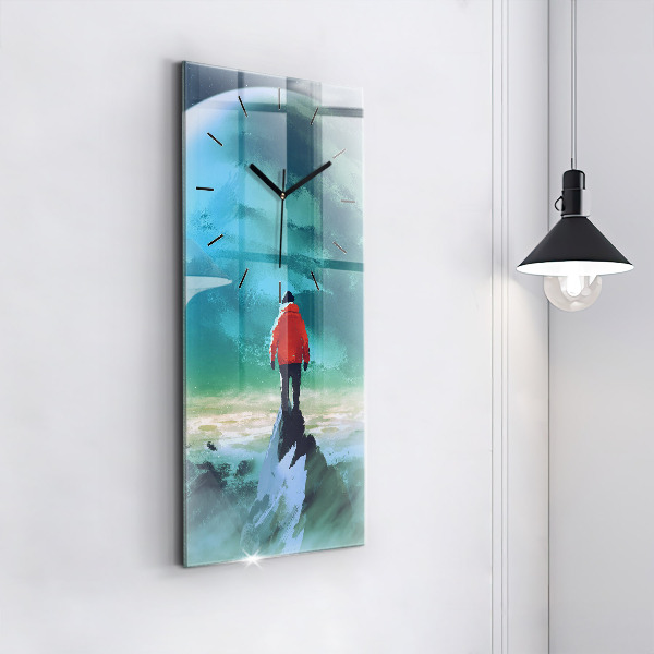 Vertikálne hodiny Muž na Mesiaci