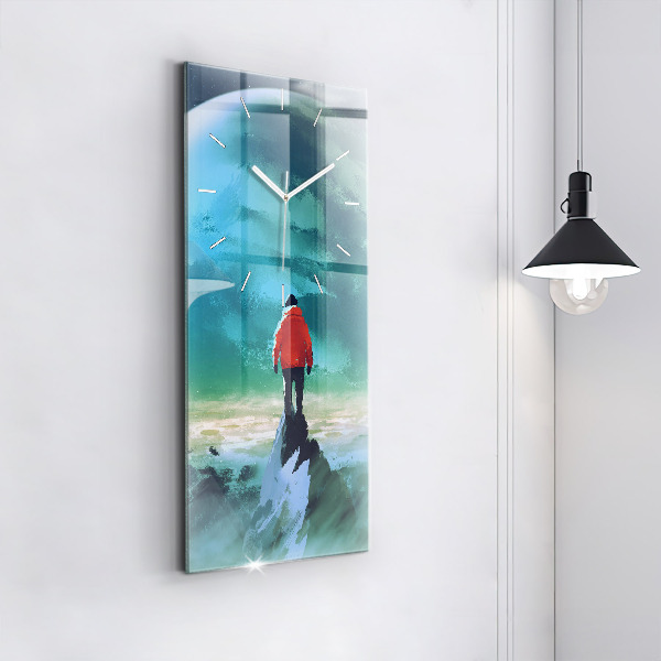 Vertikálne hodiny Muž na Mesiaci