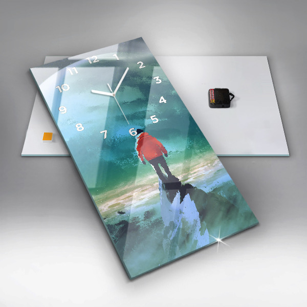 Vertikálne hodiny Muž na Mesiaci