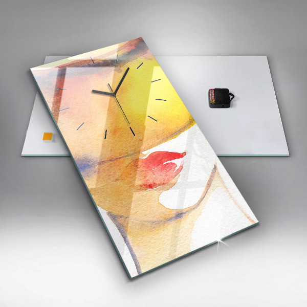 Vertikálne hodiny Žena v klobúku