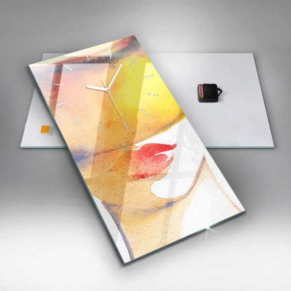 Vertikálne hodiny Žena v klobúku