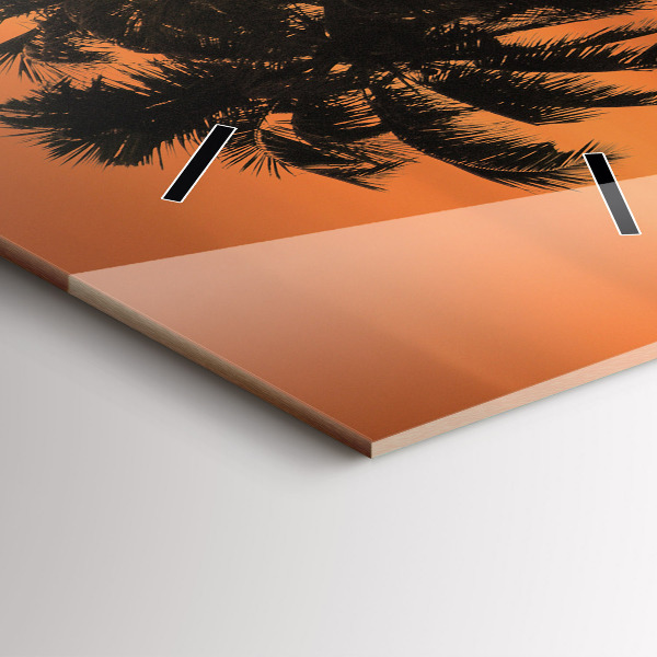 Vertikálne hodiny Západ slnka a palmy