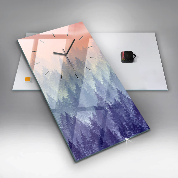 Vertikálne hodiny Les v hmle