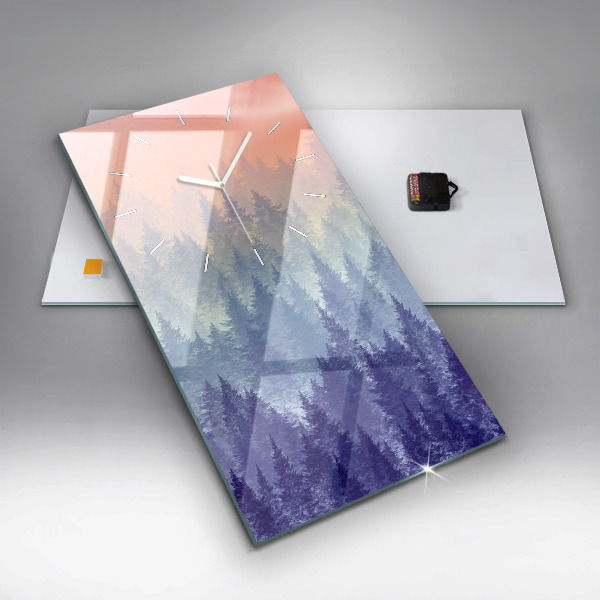 Vertikálne hodiny Les v hmle