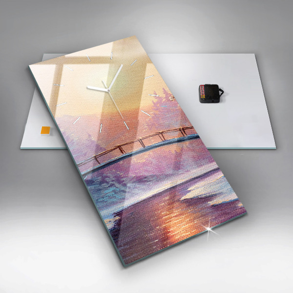 Vertikálne hodiny Vianočný stromček a most