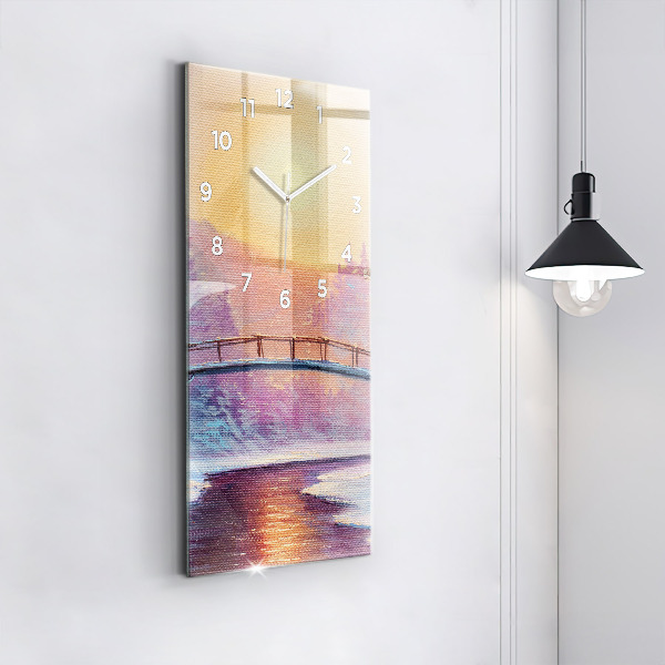 Vertikálne hodiny Vianočný stromček a most