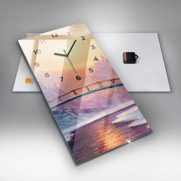 Vertikálne hodiny Vianočný stromček a most