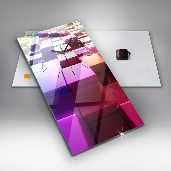 Vertikálne hodiny Farebné kocky