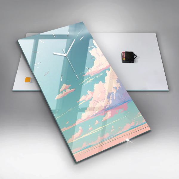 Vertikálne hodiny Pastelová farba oblohy