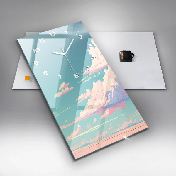 Vertikálne hodiny Pastelová farba oblohy
