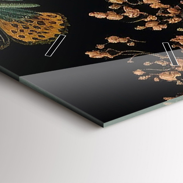 Vertikálne hodiny Kvetinové a zlaté motýle