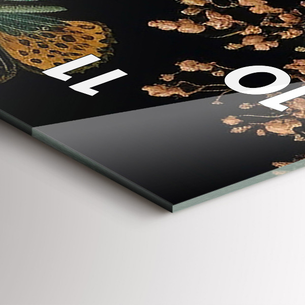 Vertikálne hodiny Kvetinové a zlaté motýle