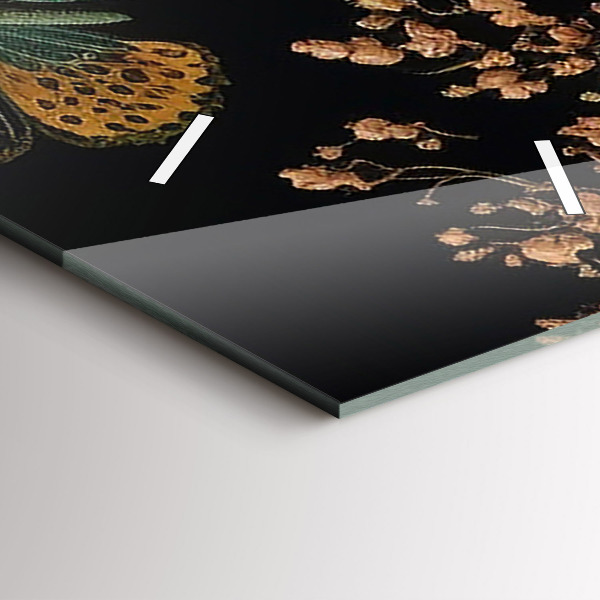 Vertikálne hodiny Kvetinové a zlaté motýle