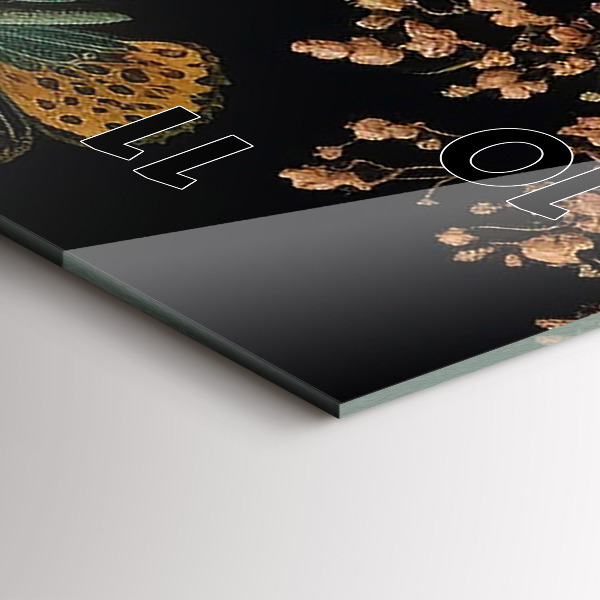 Vertikálne hodiny Kvetinové a zlaté motýle