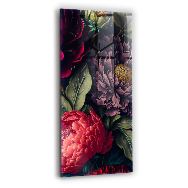 Vertikálne hodiny Vintage kytica kvetov