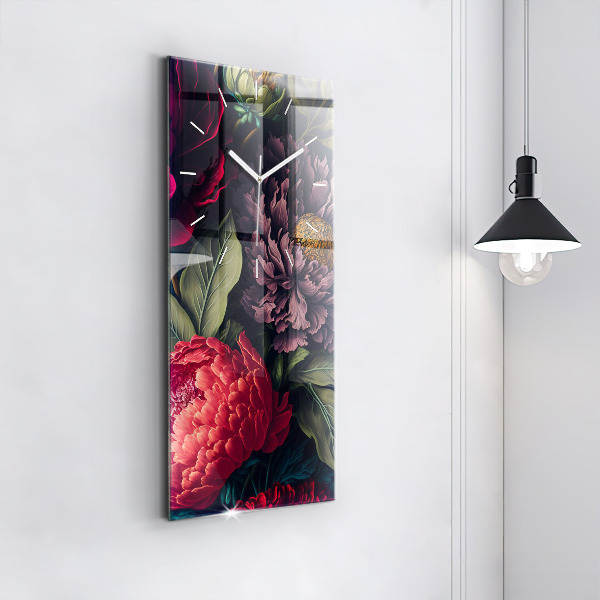 Vertikálne hodiny Vintage kytica kvetov