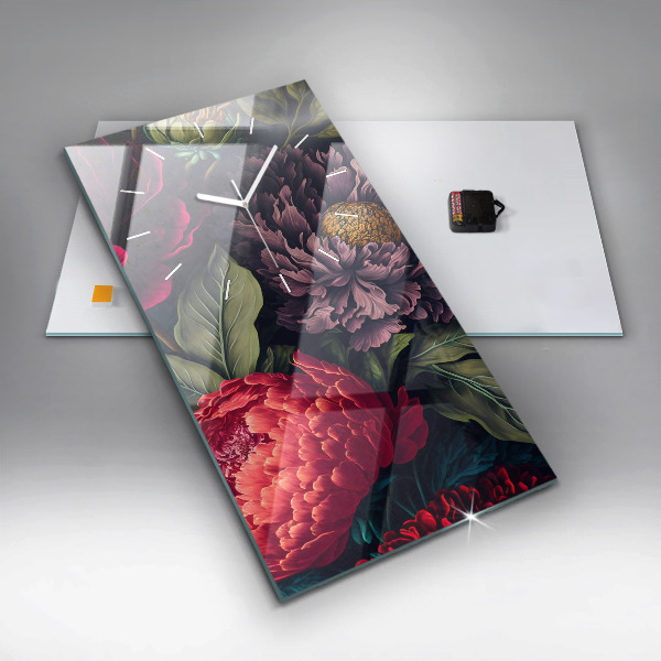 Vertikálne hodiny Vintage kytica kvetov